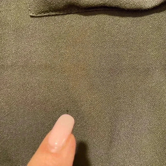 Young Fabulous & Broke Women's oversized khaki button down long sleeve blouse M - Picture 12 of 14